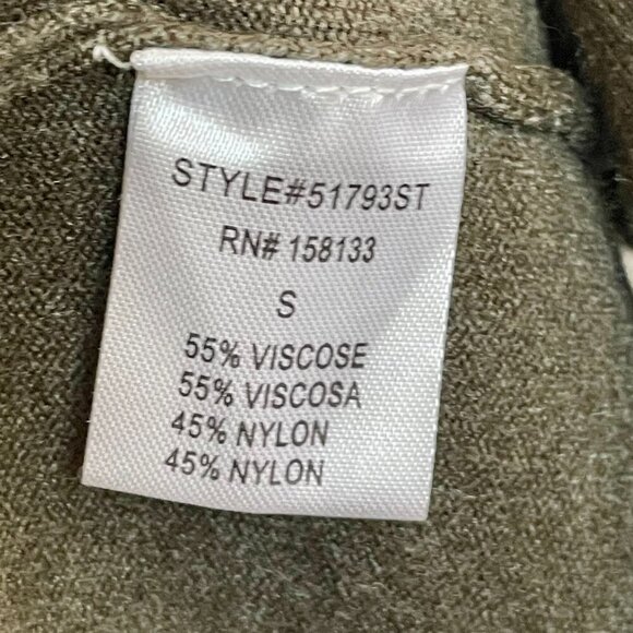 NWT Pink Clover Open Front Patch Pocket Cardigan Moss Green Neutral Size Small - Picture 10 of 12